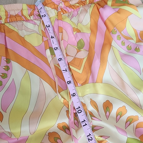 Zara Floral Muticolored Drawstring Flowy Pants - Picture 7 of 8